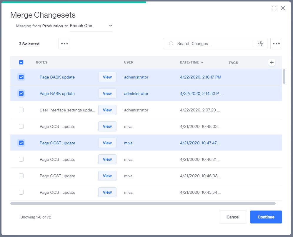 Merge Changesets Step 2
